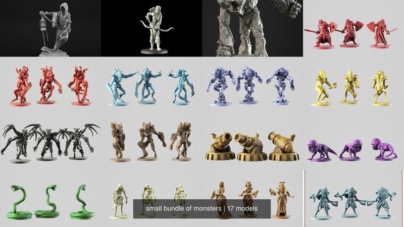 small bundle of monsters 3D Model Collection