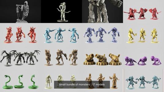 small bundle of monsters 3D Model Collection