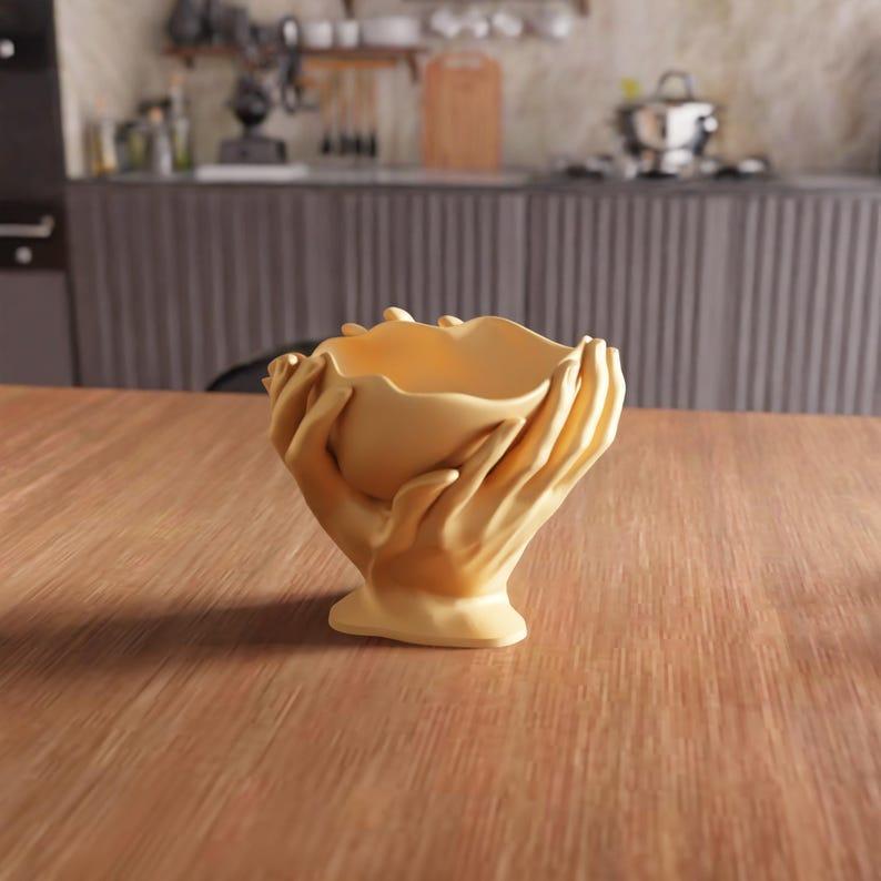 3D Hand Holding Planter STL File – Unique Gift for Her, Cute Desk Planter, Small 3D Printable Planter, Home Decor, Gift for Women