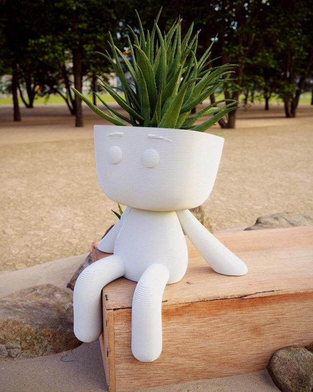 Milo Planter sitting 3D Print Stl File | Stl File For 3D Printers |Home Decor - Digital Download People , Succulent Robert Plant Zen Planter