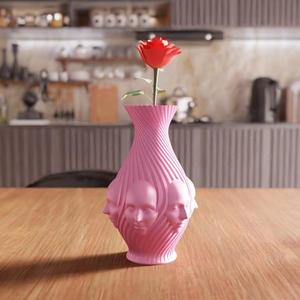 3D Multi Face Vase STL File – Flower Vase For Desk, Human Face Art Vase, Minimalist Home Vase, Unique 3D Print Decor