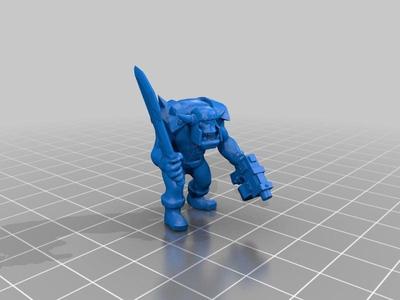 Ork boy with pistol and sword