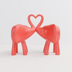 3d printing stl file decorative love elephants home decoration idea