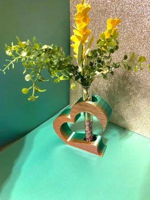 abstract heart test tube vase