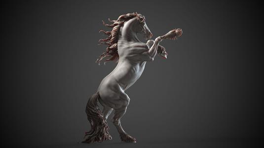 Rearing Friesian horse  – 3D Sculpting