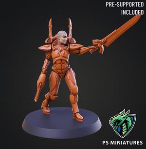 Space Elf Male Soldier Pose 4 – 8 Variants