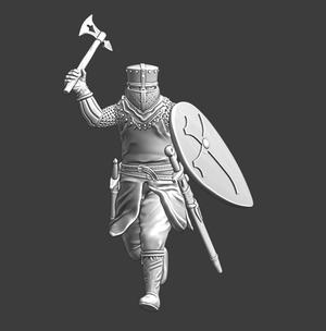 Medieval Danish Crusader running