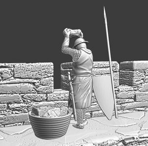 Medieval castle defender – throwing stones