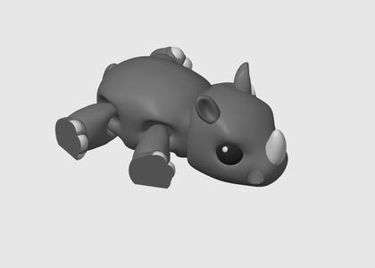 Chibi Rhino Keychain