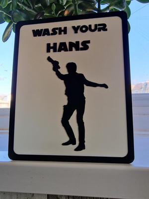 “Wash Your Hans” Star Wars Bathroom Sign