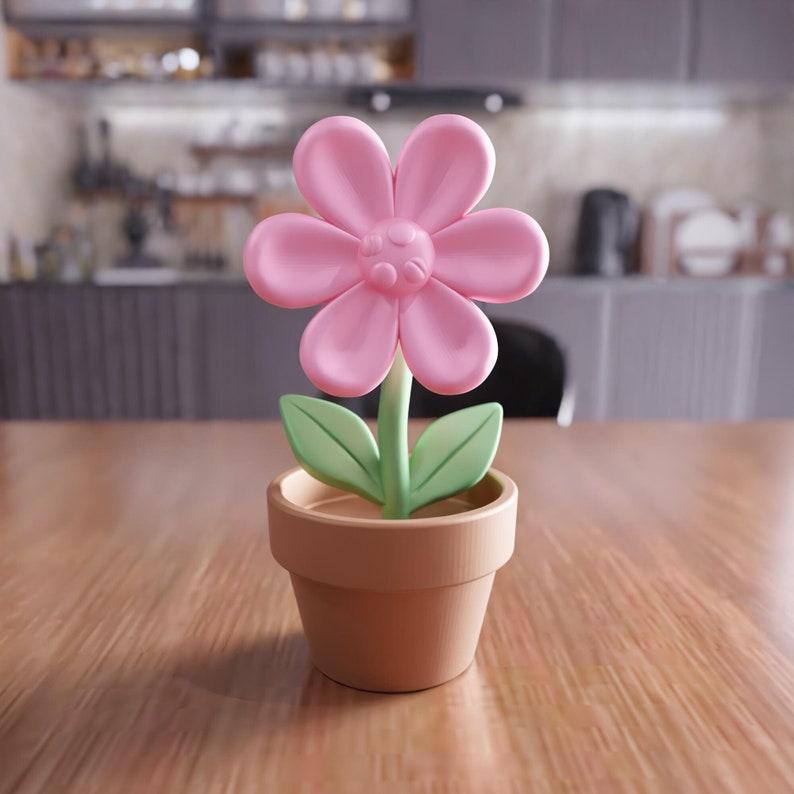 3D Flower in Pot Decor as Stl Files & Personalized Stand, Flower Decor, Flower Decor, Flower Print, Valentine Decor, Birth Flower
