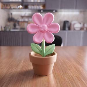 3D Flower in Pot Decor as Stl Files & Personalized Stand, Flower Decor, Flower Decor, Flower Print, Valentine Decor, Birth Flower