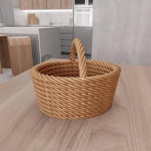 3D Wicker Mesh Basket 3 with Stl File & Home and Living, 3D Printing, Jewelry Dish, Wicker Decor, Gift for Girlfriend, Wicker Laundry Basket
