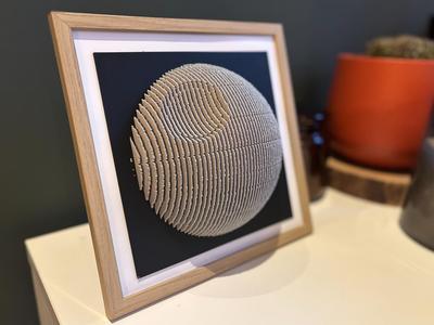 Death Star layered sculpture