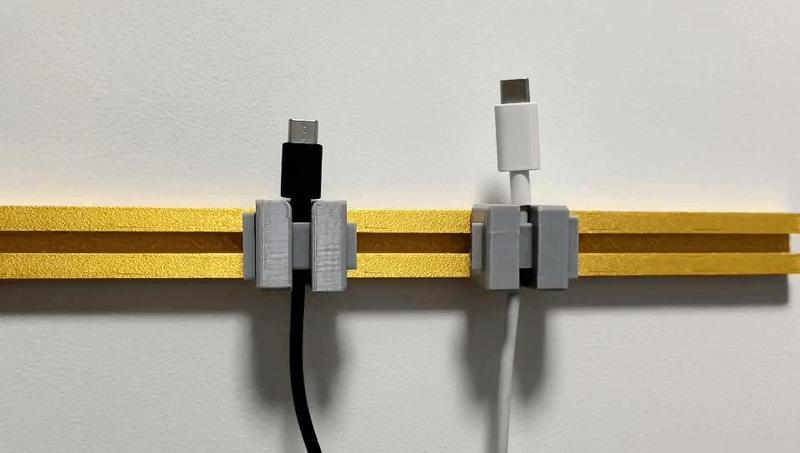 Under-Desk Cable Clip with Slide Rail V1.0 (only 37g)