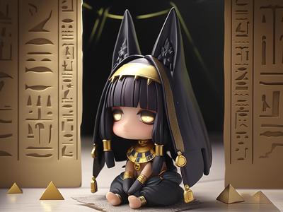 Melancholic Anubis Child Figurine