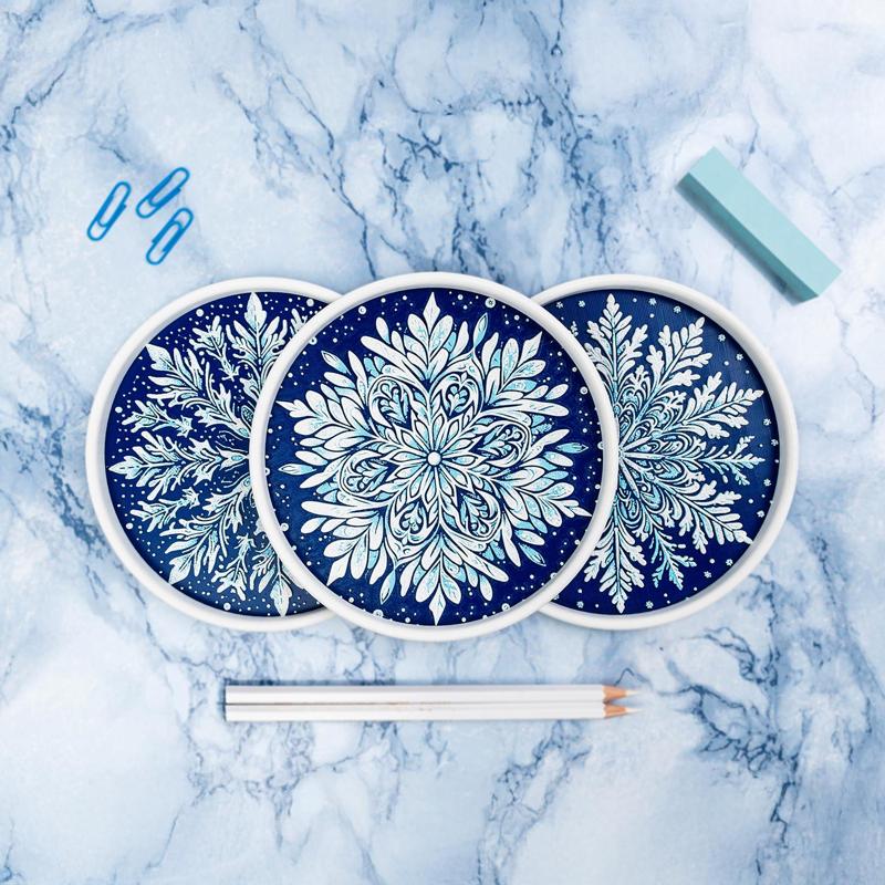 Snowflake Round Trays