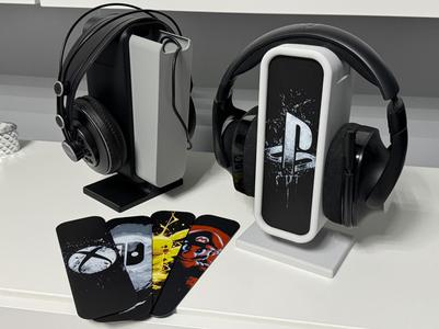 Headphone stand, changeable front + hidden box