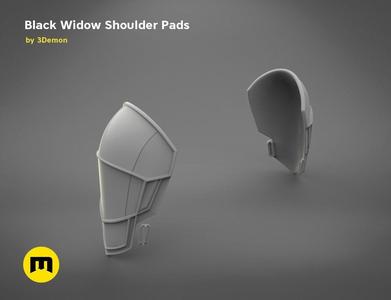 White shoulder armor  BLACK WIDOW 3D PRINT MODEL
