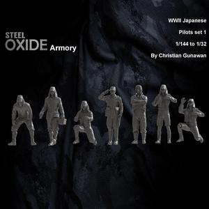 WWII Japanese airfield crew set 1 for 3d printing