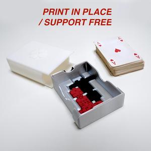 PRACTICAL CARD BOX WITH 2 FOLDING DICE