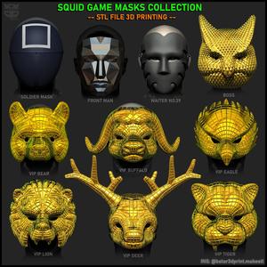 All Masks in Squid Game Movie 3D Model Collection