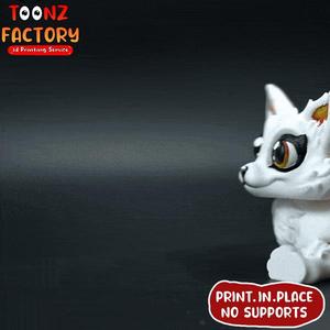PRINT-IN-PLACE CUTE FLEXI ARCTIC FOX ARTICULATED