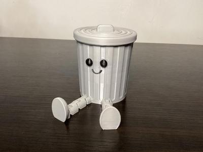 Articulated Garbage Can Buddy! Fun For Your Desk