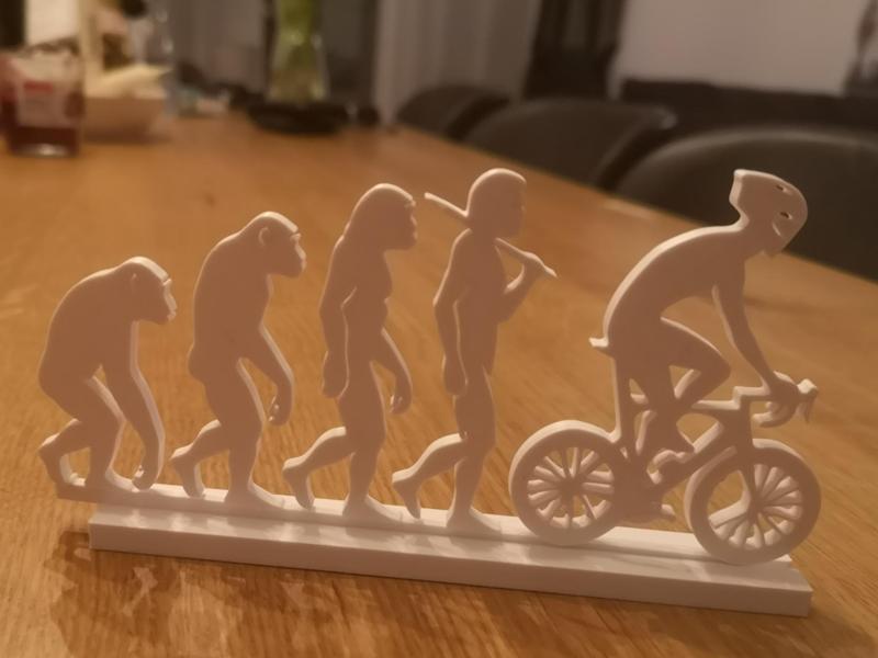 Human Evolution Silhouette IV ending as bicyclist