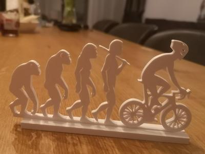 Human Evolution Silhouette IV ending as bicyclist