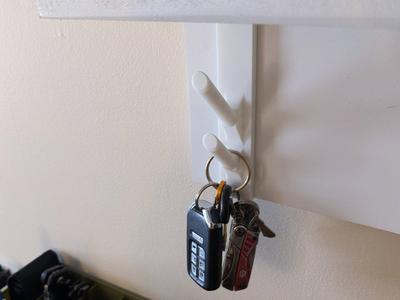 Key & Hat Hook, Long No Screws