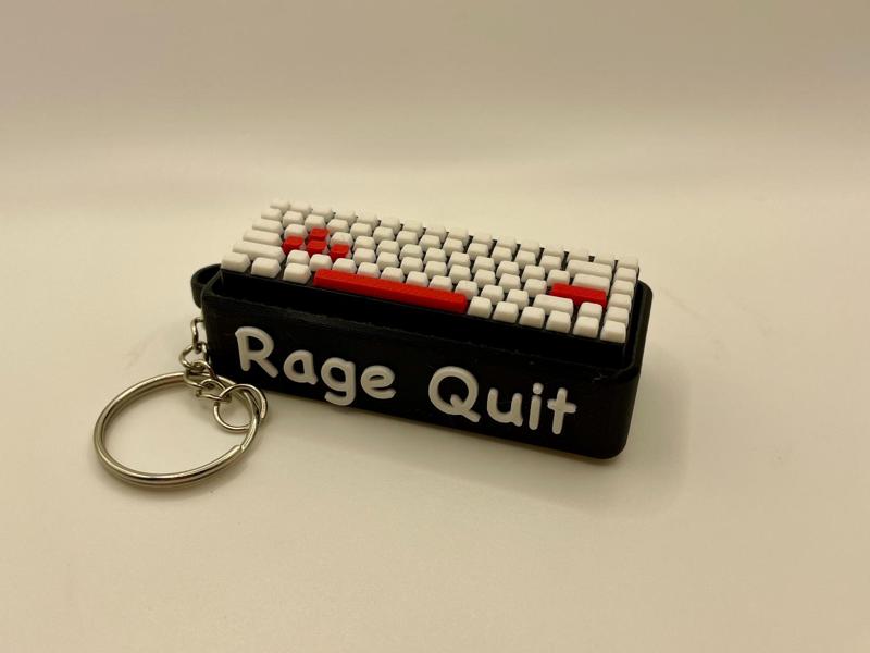 Rage Quit Keyboard Switch Clicker Keychain Fidget