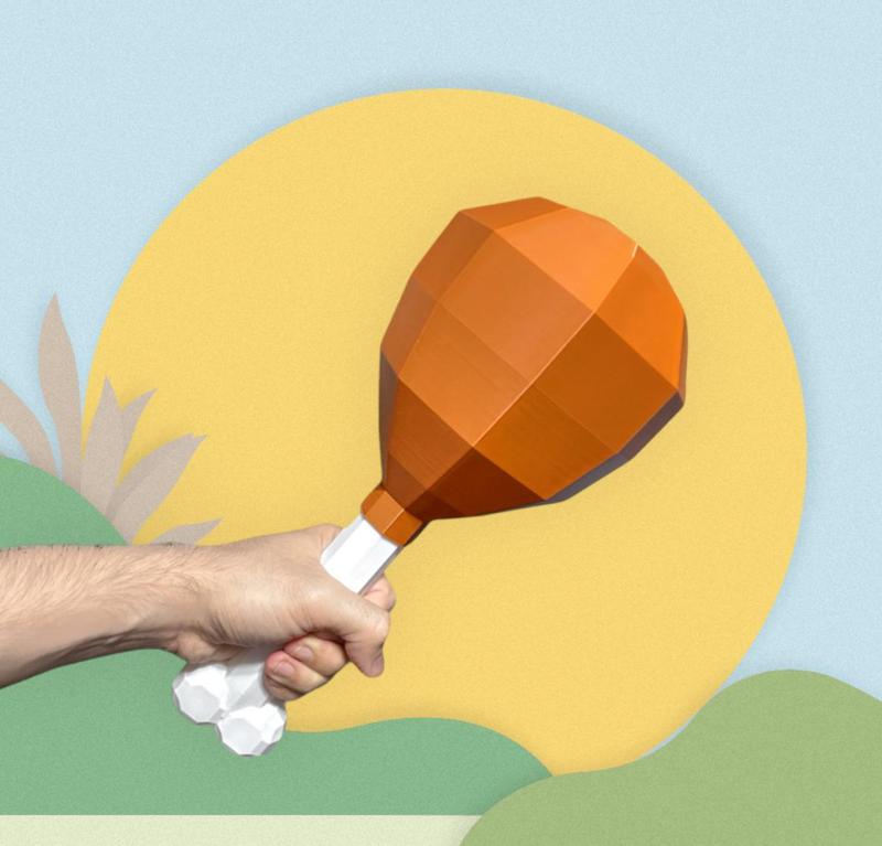 Low Poly Tukey Leg  From Gorilla Tag  DIGITAL FILE FOR PERSONAL USE AND PERSONAL 3D PRINTING