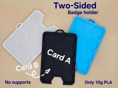 Two-sided badge holder