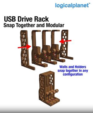 USB Drive Storage Rack (Modular, Push to Open)
