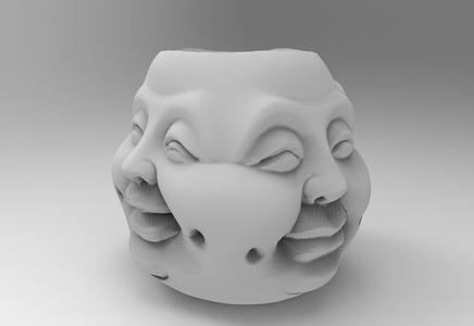 four faces pen holder