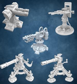 SCI FI TURRETS  PACK 5pcs