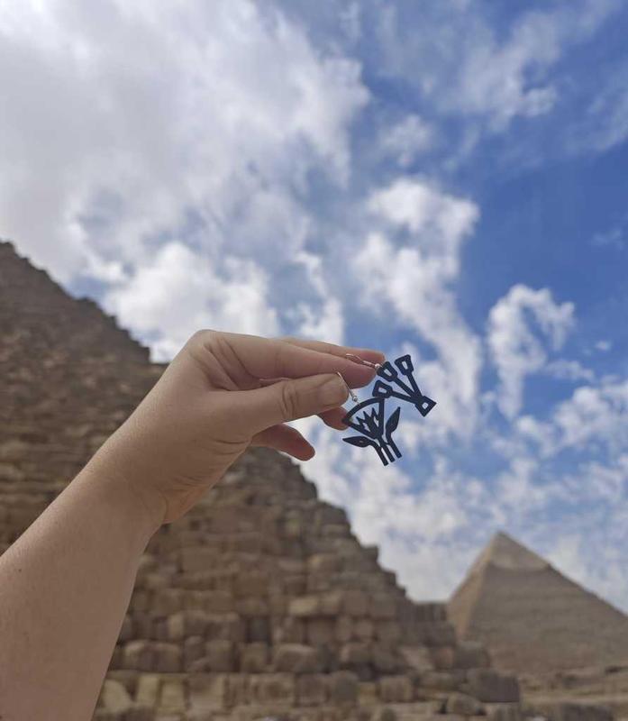 Egypt Earrings – Lotus and Ha Symbols – Upper and Lower Egypt