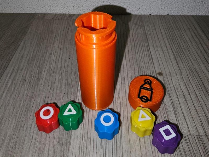squid game gonggi and round box