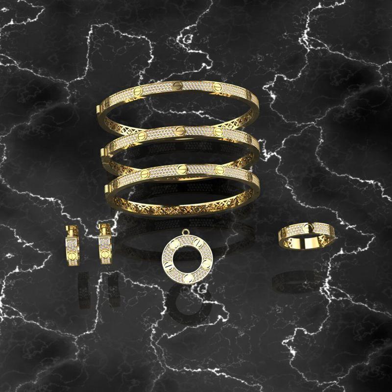 3 size bilezikli cartier set