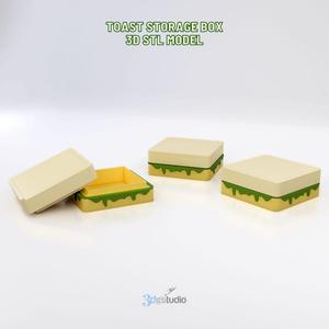 Toast Storage Box STL Files, 3D Printable Toast Container Model, Sandwich Container 3D Print Files