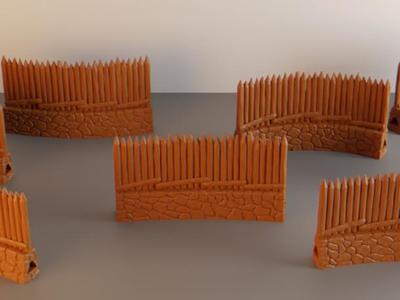 Modular Palisades for tabletop wargaming