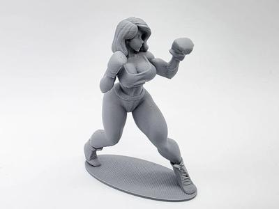 Female Boxer Figurine