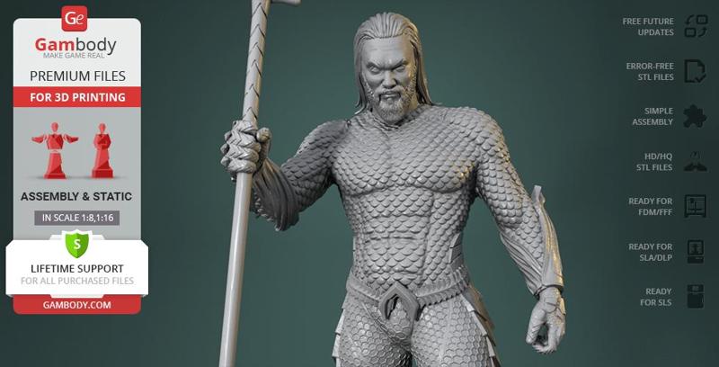 Aquaman King of Atlantis 3D Printing Figurine | Assembly