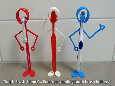 ‘Tooth Brush Standz’ … Fun free standing tooth brush holders!