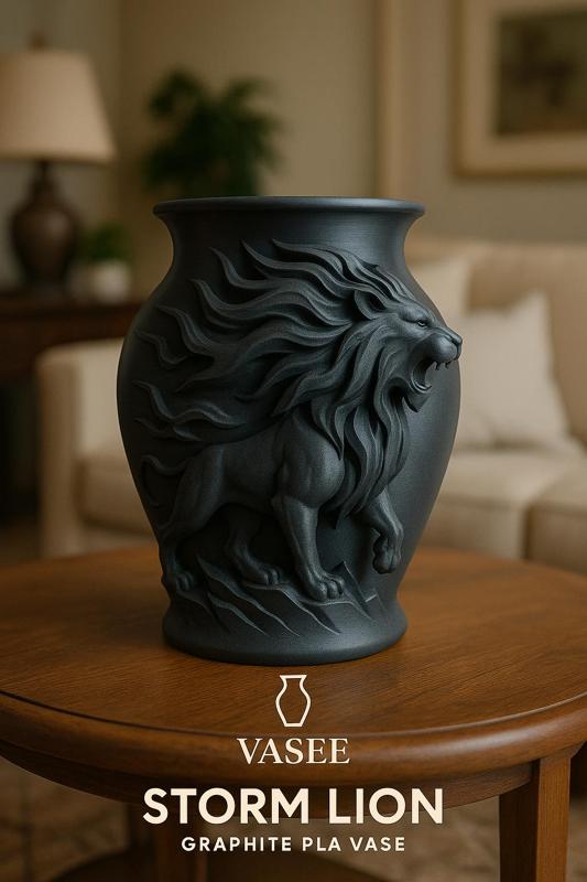 Lion-shaped vase art organizer for bold style