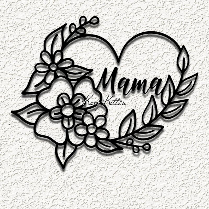 mama heart a wall art home decor