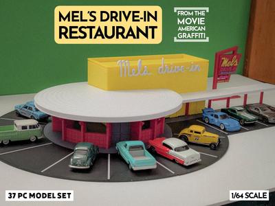 Mel’s Drive-In Model Set – 1:64 Scale Diorama