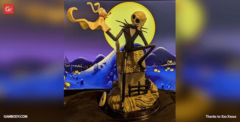 Jack Skellington & Zero 3D Printing Figurines in Diorama | Assembly