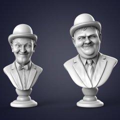 Laurel and Hardy Busts 3D Printing Figurines | Static